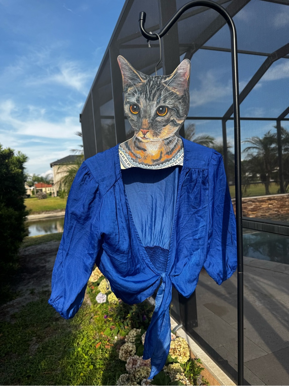 Blue Tie-Front Shirt - Glam